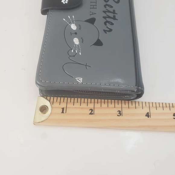 Shag Wear Purple/Gray Life is Better with  A Meow/Cat Womans Wallet. - Picture 8 of 9